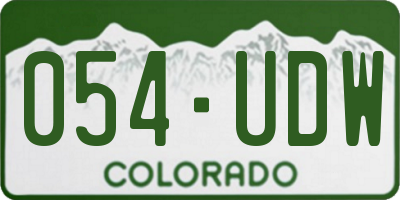 CO license plate 054UDW