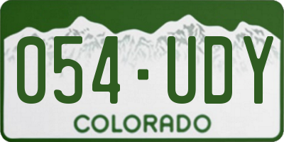 CO license plate 054UDY