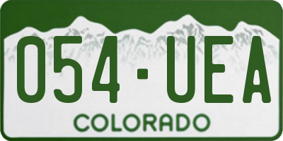 CO license plate 054UEA