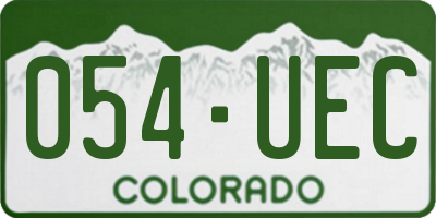 CO license plate 054UEC