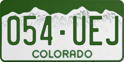 CO license plate 054UEJ