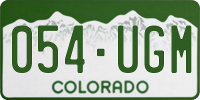 CO license plate 054UGM