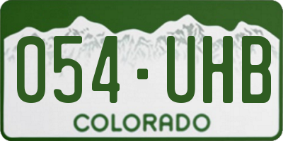 CO license plate 054UHB