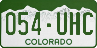 CO license plate 054UHC