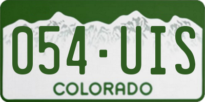 CO license plate 054UIS