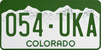 CO license plate 054UKA