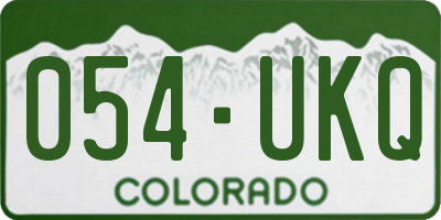 CO license plate 054UKQ