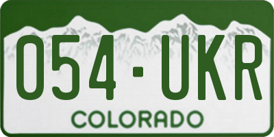 CO license plate 054UKR