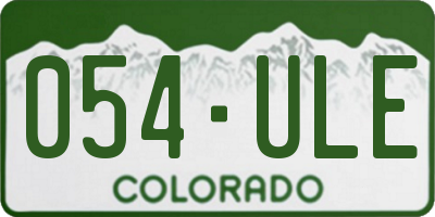 CO license plate 054ULE