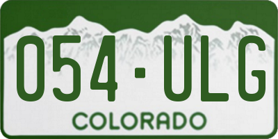 CO license plate 054ULG