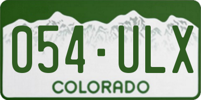CO license plate 054ULX