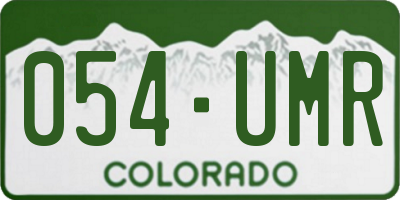 CO license plate 054UMR