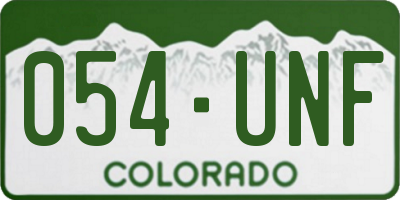 CO license plate 054UNF