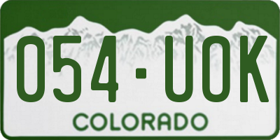 CO license plate 054UOK