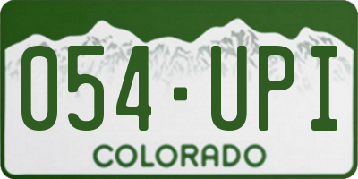 CO license plate 054UPI