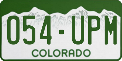 CO license plate 054UPM