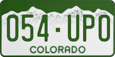 CO license plate 054UPO