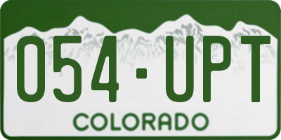 CO license plate 054UPT
