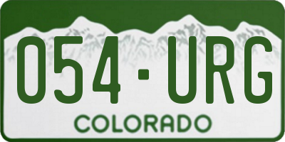 CO license plate 054URG
