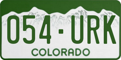 CO license plate 054URK