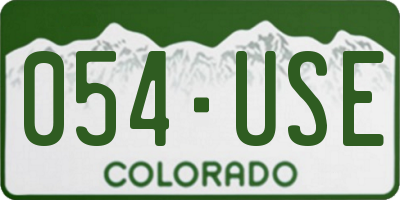 CO license plate 054USE