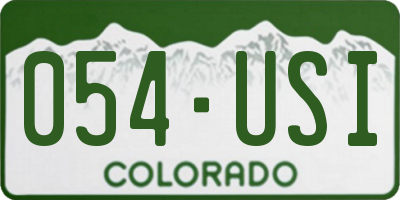 CO license plate 054USI