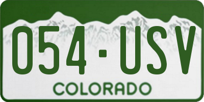 CO license plate 054USV