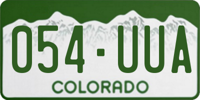 CO license plate 054UUA
