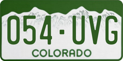 CO license plate 054UVG