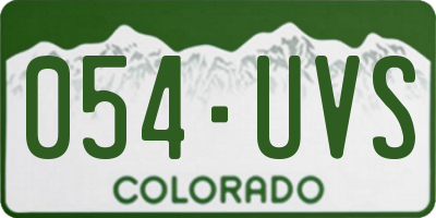 CO license plate 054UVS