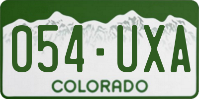 CO license plate 054UXA