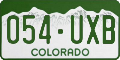 CO license plate 054UXB