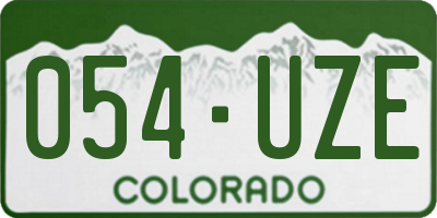 CO license plate 054UZE