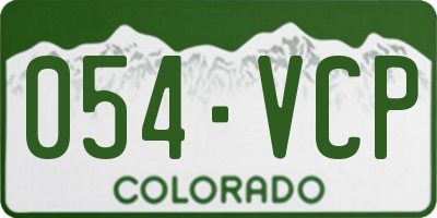 CO license plate 054VCP