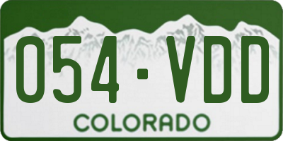 CO license plate 054VDD