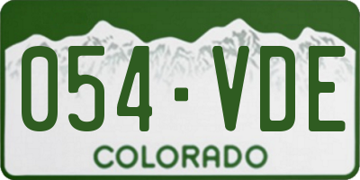 CO license plate 054VDE