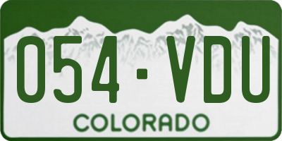 CO license plate 054VDU