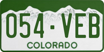 CO license plate 054VEB