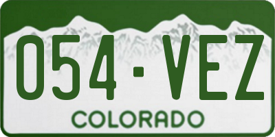 CO license plate 054VEZ