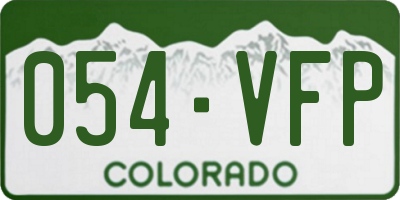 CO license plate 054VFP