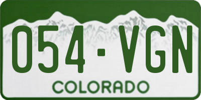 CO license plate 054VGN