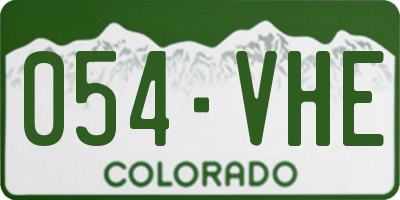 CO license plate 054VHE