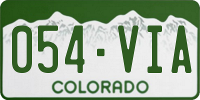 CO license plate 054VIA