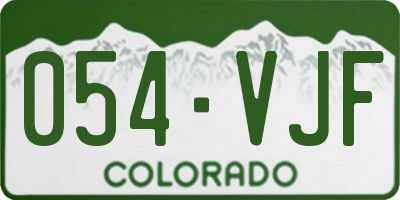 CO license plate 054VJF