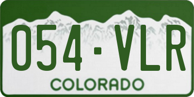 CO license plate 054VLR
