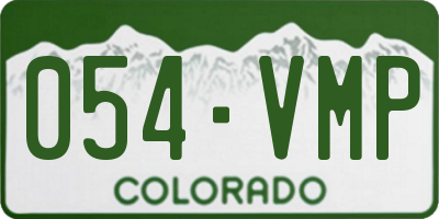 CO license plate 054VMP