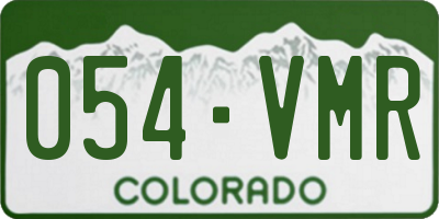 CO license plate 054VMR