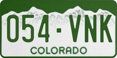CO license plate 054VNK