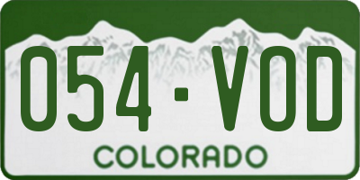 CO license plate 054VOD
