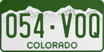 CO license plate 054VOQ